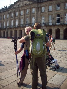 Camino de Santiago - Mom and Cameron in Santiago