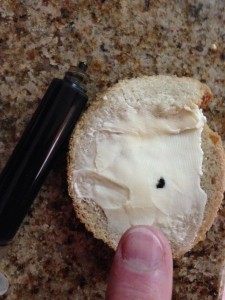THC and CBD mixture the size of a grain of rice