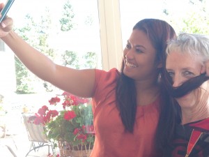 Mom hides behind Jannilynn's tresses