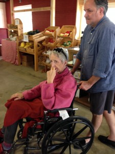 Mom and Adam in the kitchen store